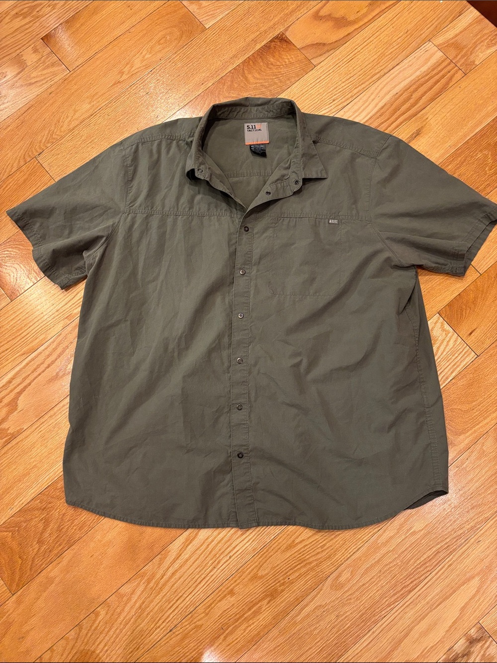5.11 Tactical Olive Green snap front shirt sleeve shirt